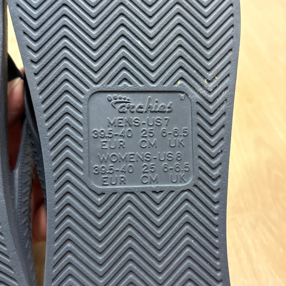 Archies Arch Support Flip Flops Navy Blue Orthotic Sandals Mens 7 Womens 8 Thong - Picture 5 of 5